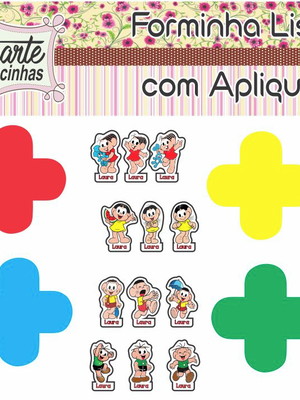 Forminha lisa com aplique turma da mônica