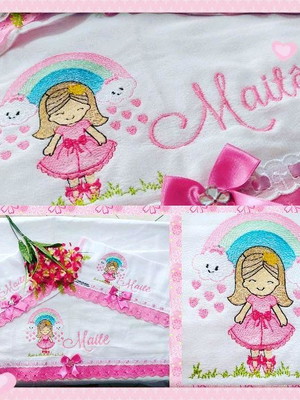 Kit fralda personalizado com nome personalizado bordado