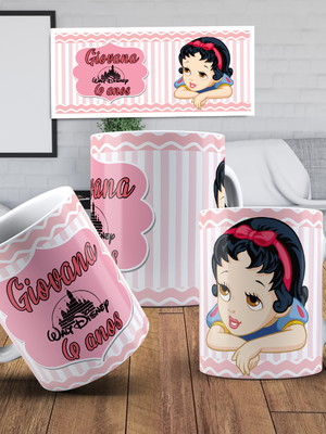 Caneca de polímero branca de neve personalizadas