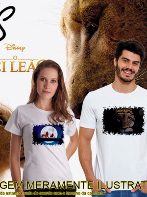Kit duas camisetas filme rei leão simba timão e pumba
