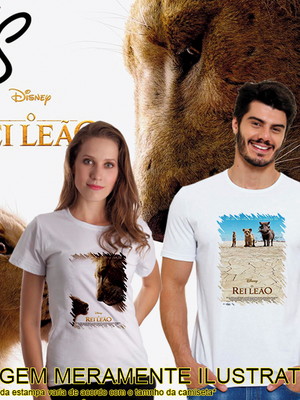 Kit duas camisetas filme rei leão simba timão e pumba