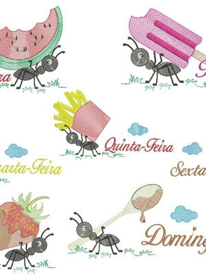 Matrizes de bordado - semaninha de formiga 001