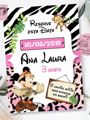 Save the date minnie safari - digital