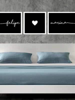 Quadro decorativo casal personalizado nome para quarto