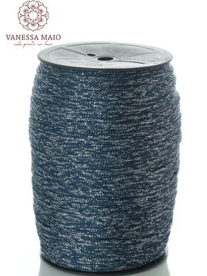 Fio náutico 5mm na cor azul com lurex prata rolo com 330 mts