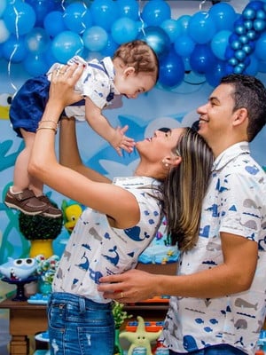 Camisa fundo do mar para família