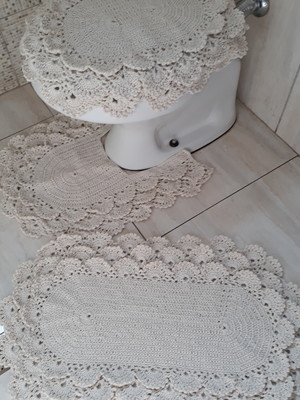 Jogo banheiro rendado