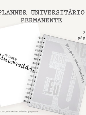 Planner universitário cinza - permanente