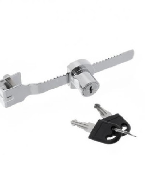 Fechadura de vitrine tranca de vidro 14 cm com 2 chaves