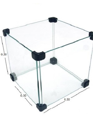 Caixinha caixa 30x30x30 de vidro modulado temperado