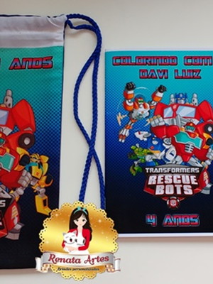 Kit alegria na mochila transformers rescue bots