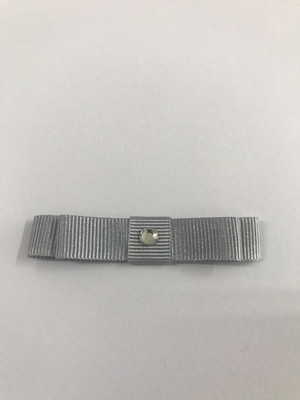 Laço duplo cinza prata com strass