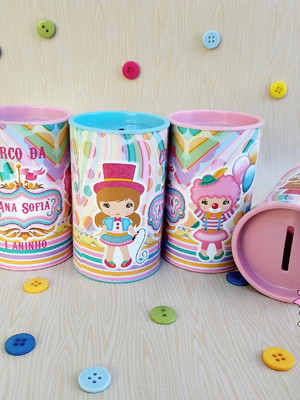Cofrinho circo rosa