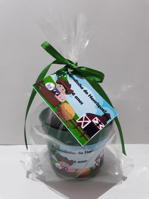 Mini kit eco de plantio personalizado trevo - vaso verde