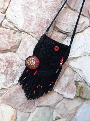 Bolsa em crochê boho