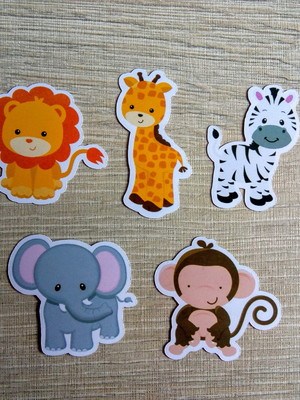 100 apliques tags recortes safari para decoração