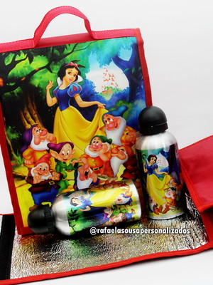 Kit lancheira térmica aba com squazze branca de neve