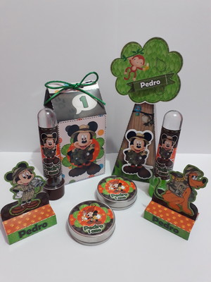 Kit mickey safari com 50 itens