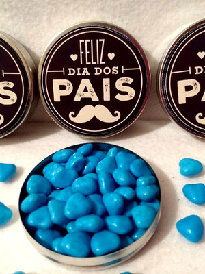 Lembrancinha dia dos pais latinha recheada personalizada