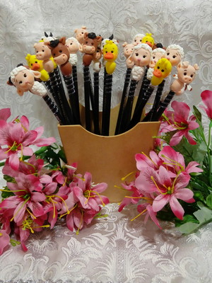 Ponteiras em biscuit fazendinha