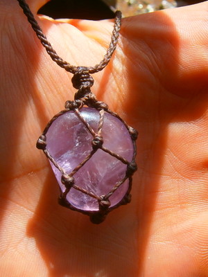 Colar com ametista quartzo roxo