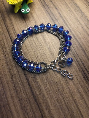 Pulseira de cristais azul