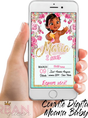 Convite digital moana baby