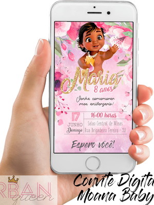 Convite digital moana baby