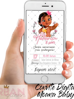 Convite digital moana baby