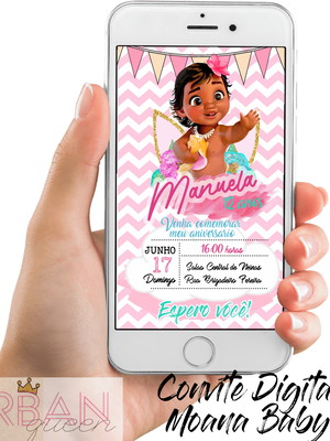Convite digital moana baby