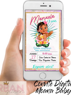 Convite digital moana baby