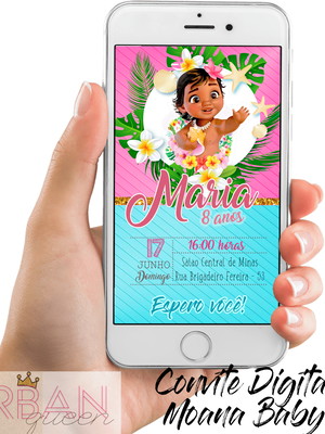Convite digital moana baby