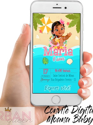 Convite digital moana baby