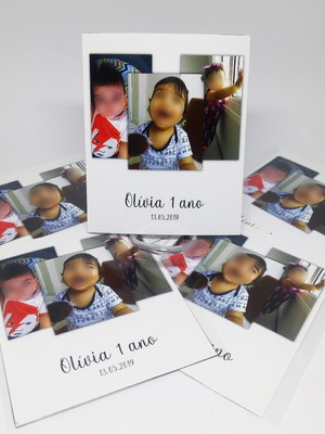Foto imã de geladeira personalizado aniversário 1 ano