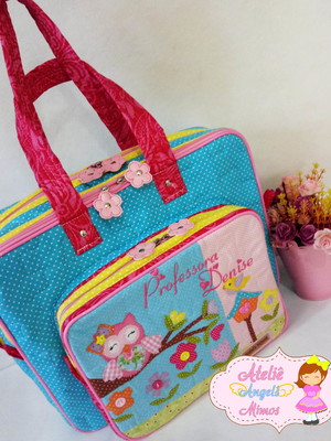 Bolsa bolsa 3 divisões corujinha