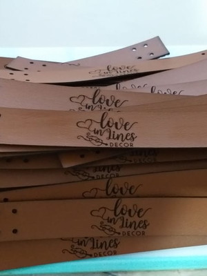 20 alças em couro personalizado! 2 x 15cm frete grátis