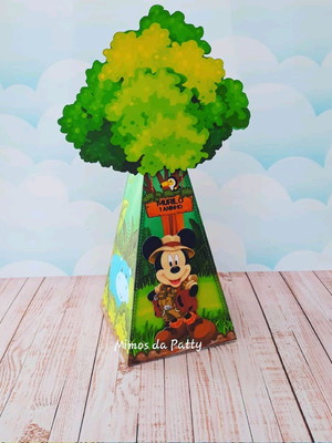 Caixa cone árvore mickey safari