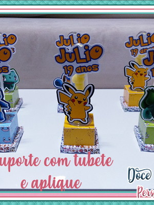 Suporte com tubete 13cm e aplique