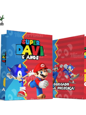 Sacolinha grande sonic e mario bros