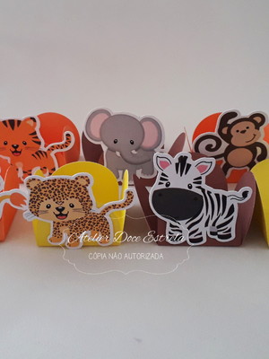 Forminha personalizada ou toppers- safari