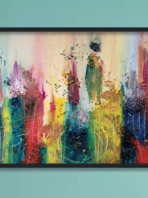 Quadro - pintura abstrata - quadro abstrato - cores vivas