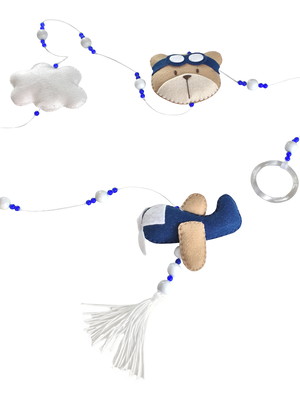 Pingente cortina urso ursinho aviador quarto bebê infantil