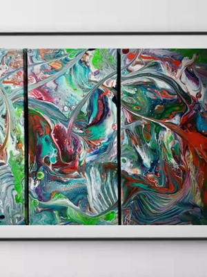 Quadro - pintura abstrata - quadro abstrato - cores vivas