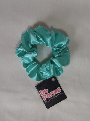 Scrunchie cetim básico (turquesa)