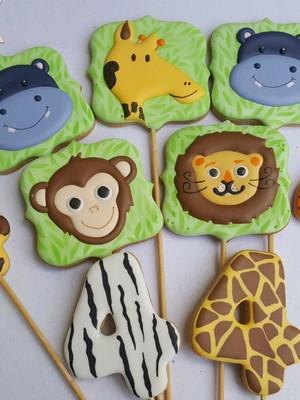 Biscoito decorado safari