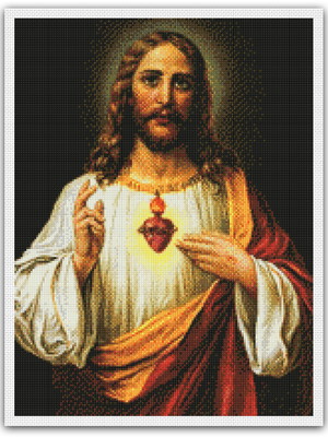 Sagrado coração de jesus #t1 - gráfico ponto cruz