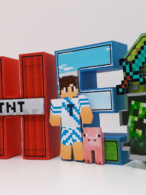 Letras 3d minecraft