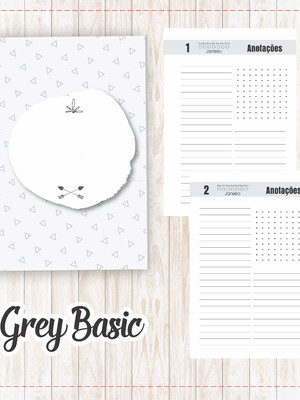 Agenda grey mod 2 - 1 dia por página permanente
