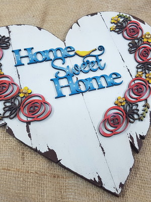Placa decorativa home sweet home