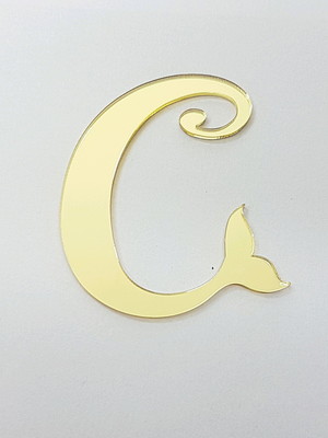 Aplique letras e numeros com calda sereia 4cm